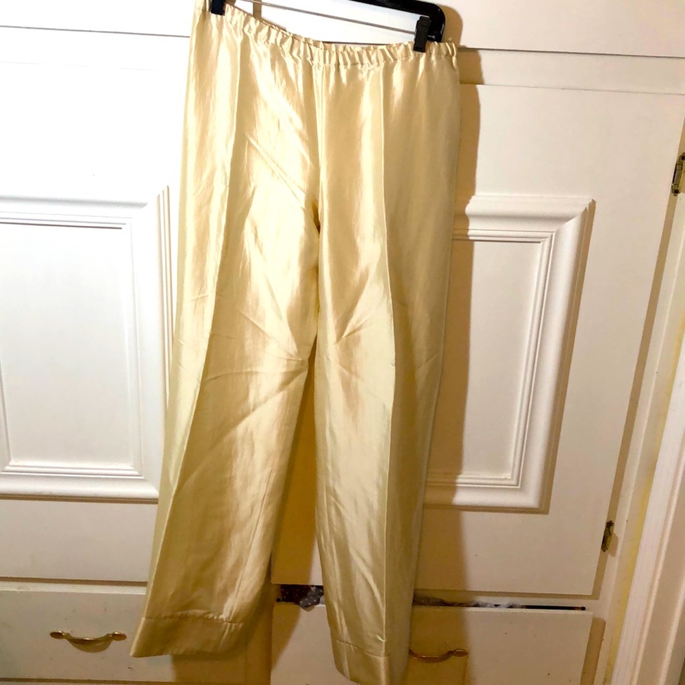 Giorgio Armani Cream Wide Leg Pants